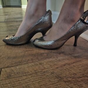 BCBGirls Shimmering Silver Heels